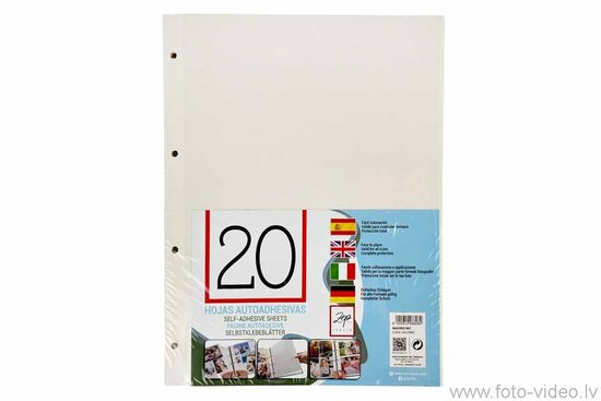 Magnētiskās, pašlīmējošās lapas fotoalbumiem. 20 lapas